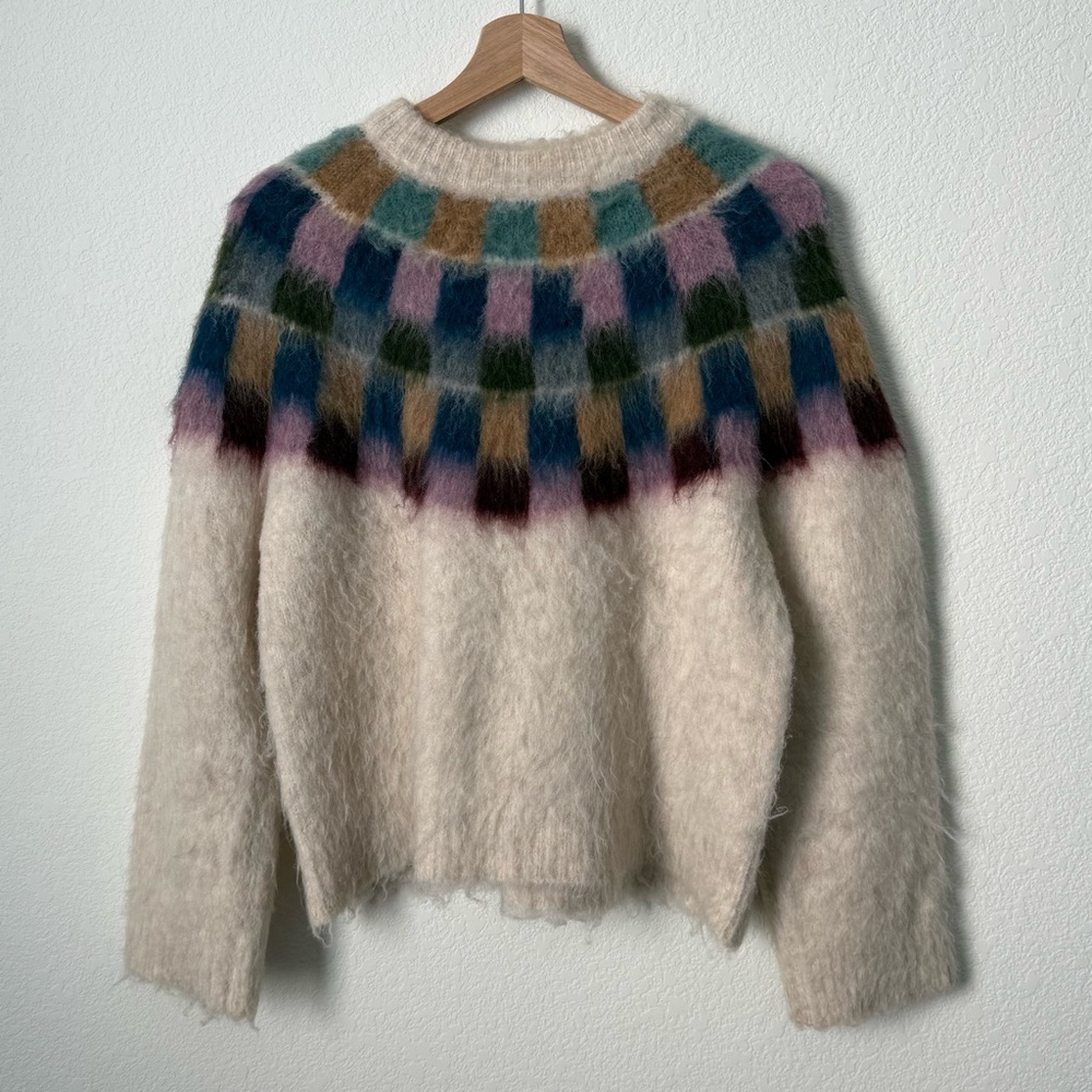Madewell Brushed Checkerboard Fair Isle Sweater - Picture 4 of 8